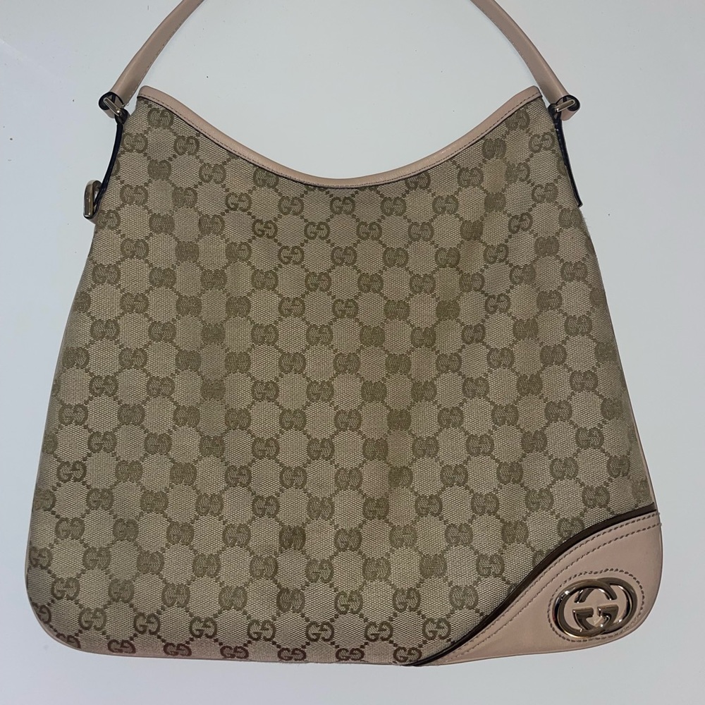 GUCCI GG Canvas Medium New Britt Hobo